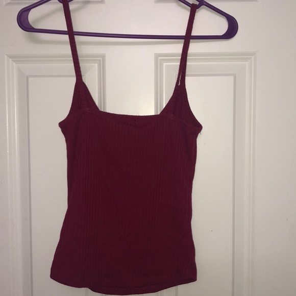 maroon buttoned rue 21 tank top - Picture 3 of 3